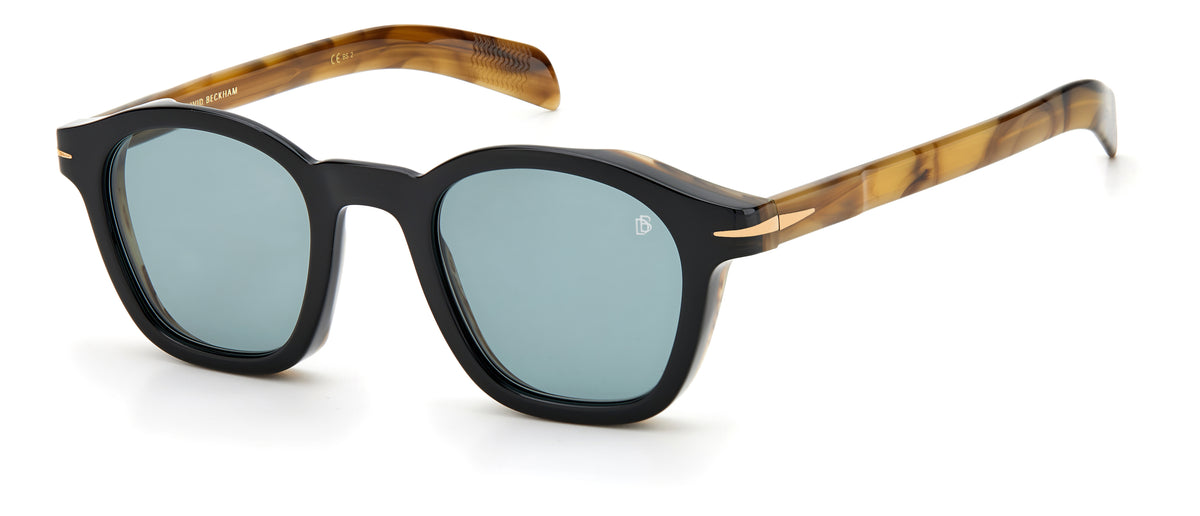 David Beckham DB 7046/S Black Horn/ Green Lens