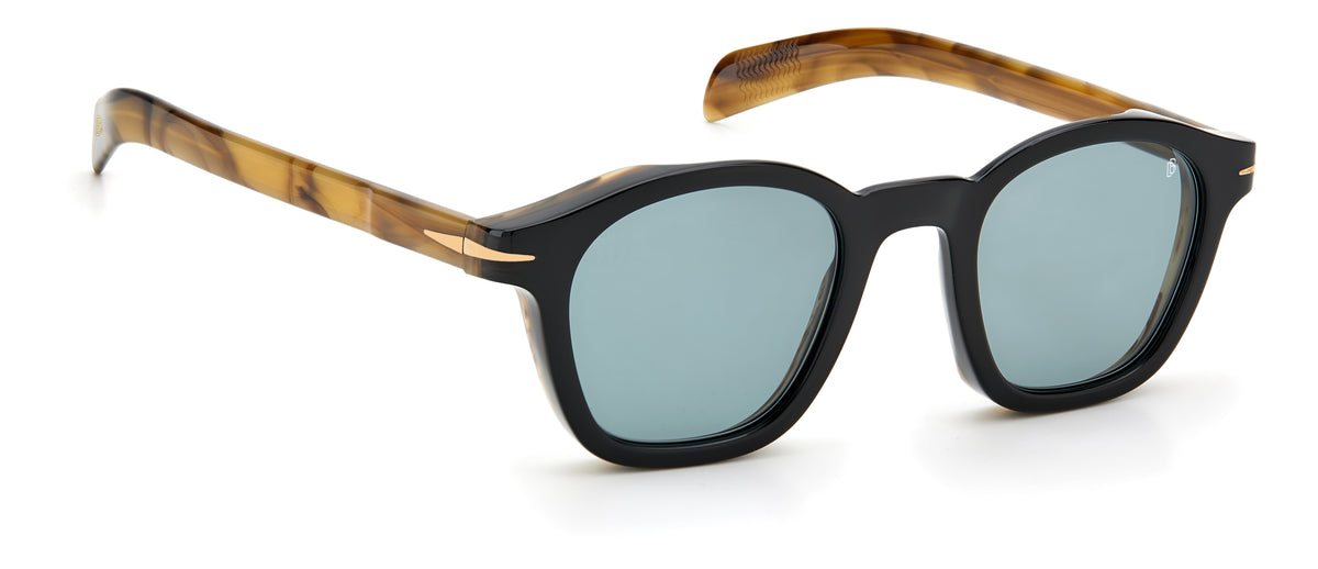 David Beckham DB 7046/S Black Horn/ Green Lens