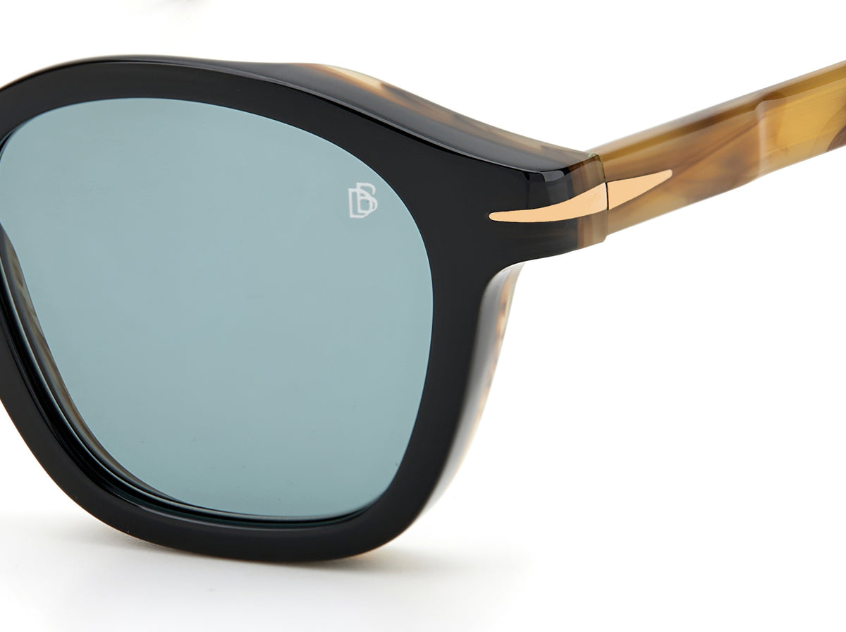 David Beckham DB 7046/S Black Horn/ Green Lens