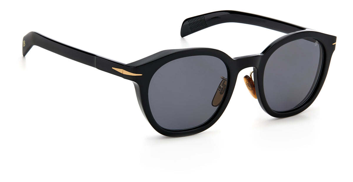 David Beckham DB 7057/F/S Matte Black/ Green Lens 56 / Plastic / Metal