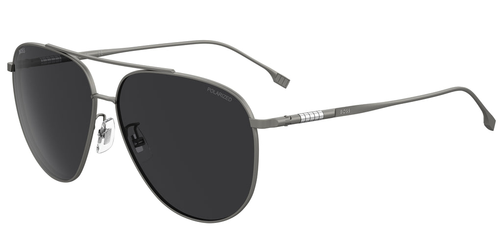 Hugo Boss BOSS 1296/F/S Matte Dark Ruthenium/ Grey Polarized 63 / Plastic / Metal