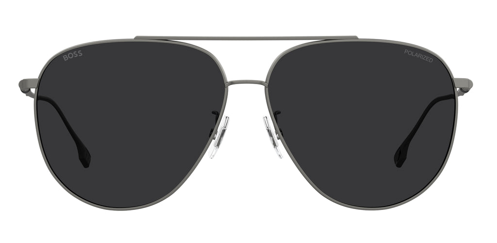 Hugo Boss BOSS 1296/F/S Matte Dark Ruthenium/ Grey Polarized 63 / Plastic / Metal