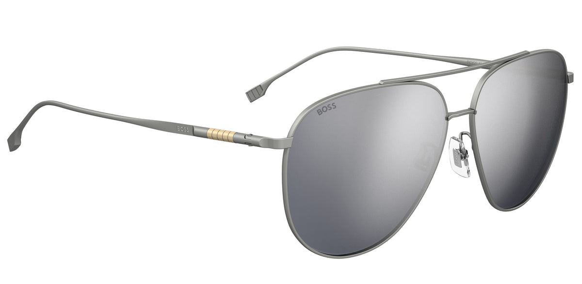 BOSS 1296/F/S Matte Ruthenium/ Silver Mirror