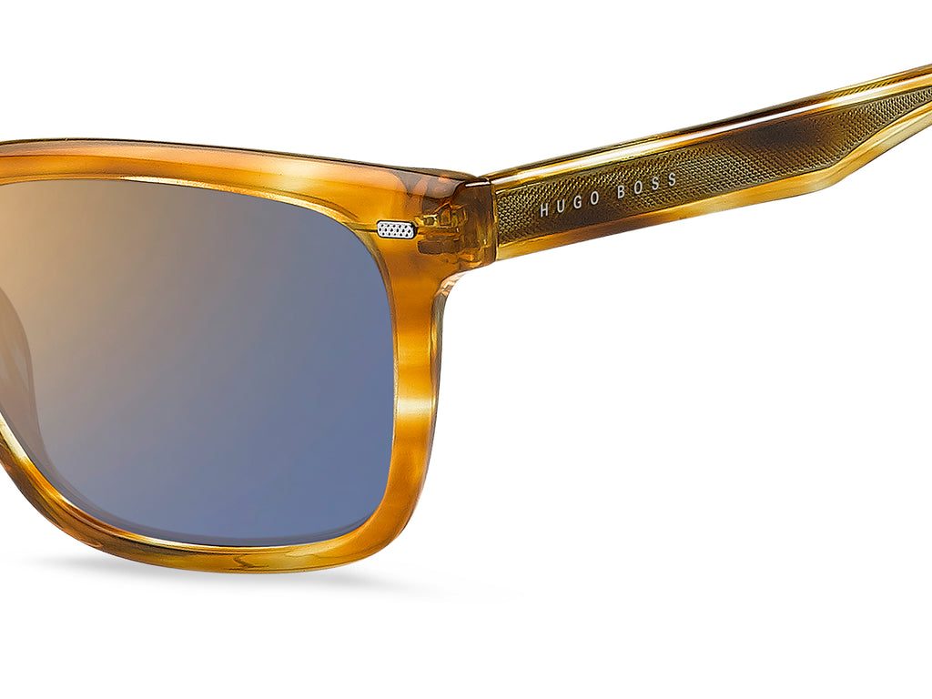BOSS 1318/S Striped Brown Ruthenium/ Gold Mirror 55 / Plastic / Acetate