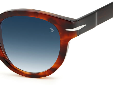 David Beckham DB 7041/S Brown Striped Havana/ Blue Lens
