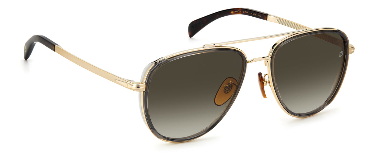 David Beckham DB 7068/G/S Gold Grey/ Brown Lens