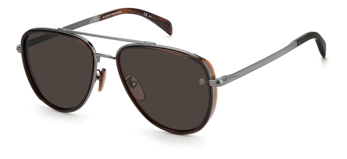 David Beckham DB 7068/G/S Dark Ruthenium Brown/ Grey Lens