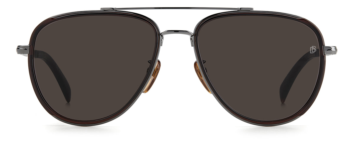 David Beckham DB 7068/G/S Dark Ruthenium Brown/ Grey Lens