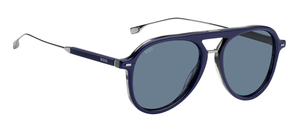 Hugo Boss BOSS 1356/S Blue Striped Grey/ Blue High Contrast Polarized Antireflex