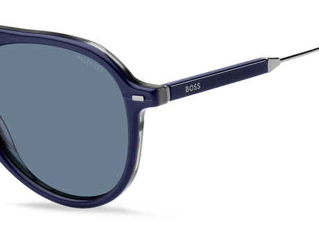 BOSS 1356/S Blue Striped Grey/ Blue High Contrast Polarized Antireflex