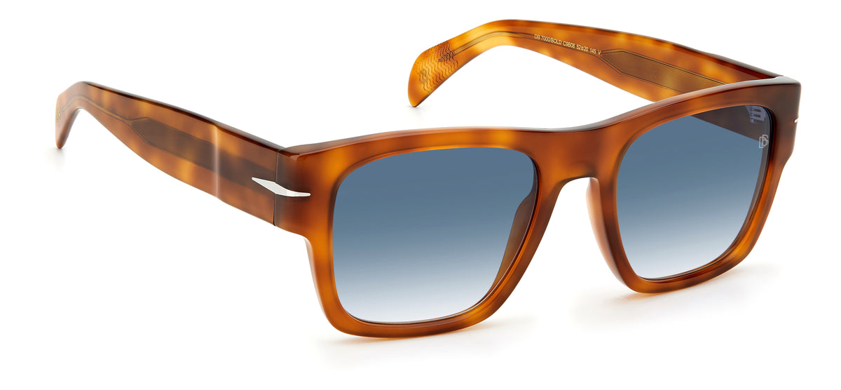 David Beckham DB 7000/S BOLD Havana Honey/ Blue Lens 52 / Plastic / Acetate