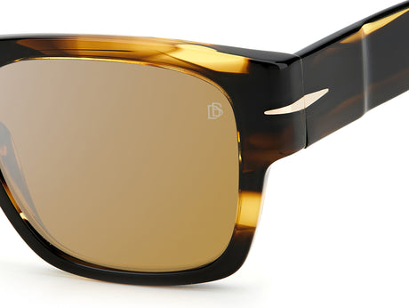 David Beckham DB 7000/S BOLD Striped Brown/ Blue Lens 52 / Plastic / Acetate