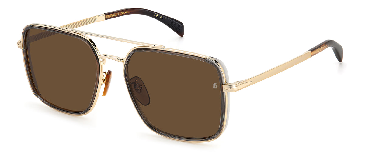 David Beckham DB 7083/G/S Grey Gold/ Brown Lens