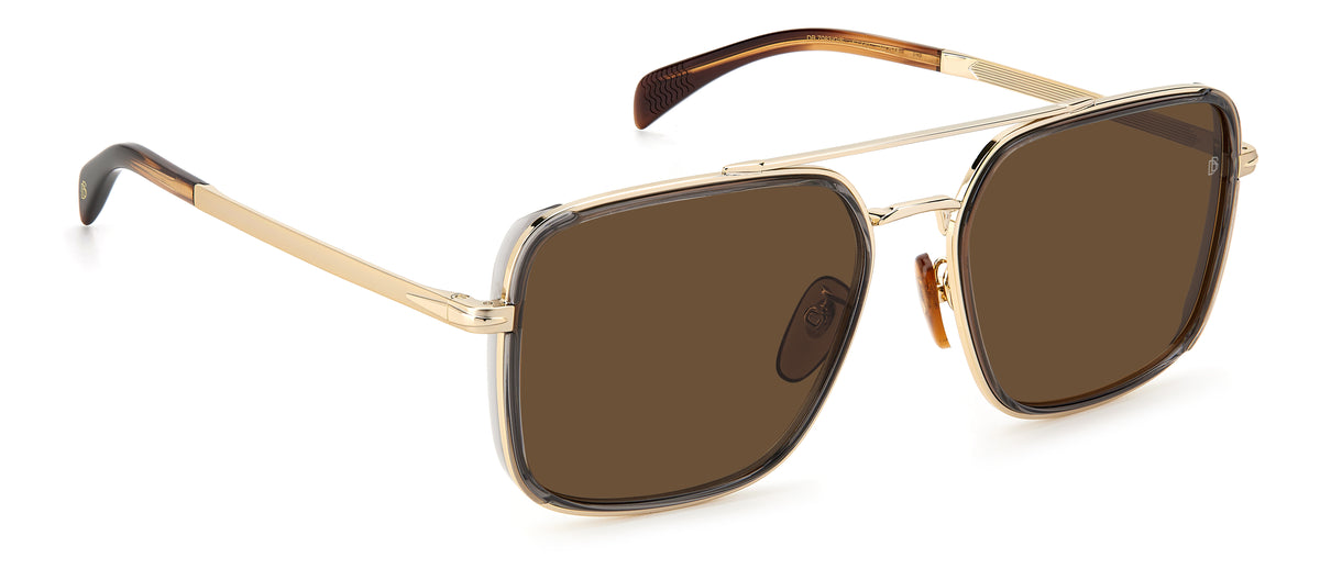 David Beckham DB 7083/G/S Grey Gold/ Brown Lens