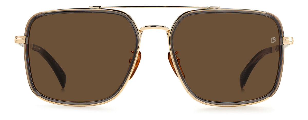 David Beckham DB 7083/G/S Grey Gold/ Brown Lens