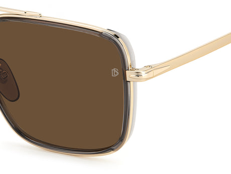 David Beckham DB 7083/G/S Grey Gold/ Brown Lens