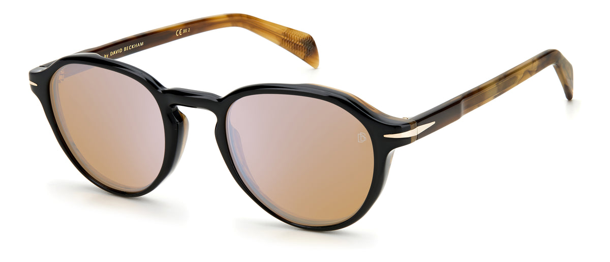 David Beckham DB 7078/S 0WM Z0 50 Black Beige / Blue Lenses