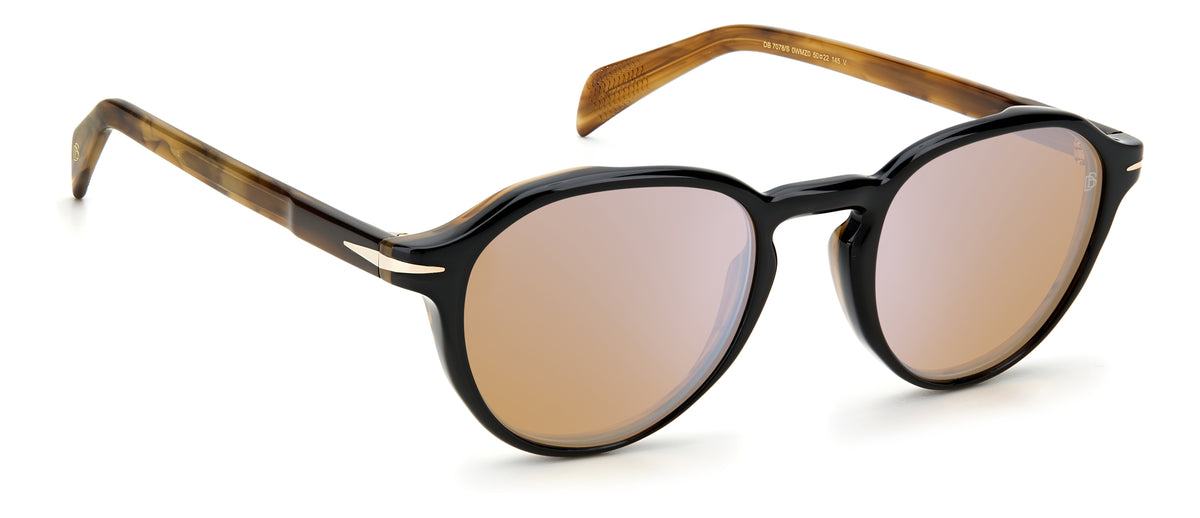 David Beckham DB 7078/S 0WM Z0 50 Black Beige / Blue Lenses