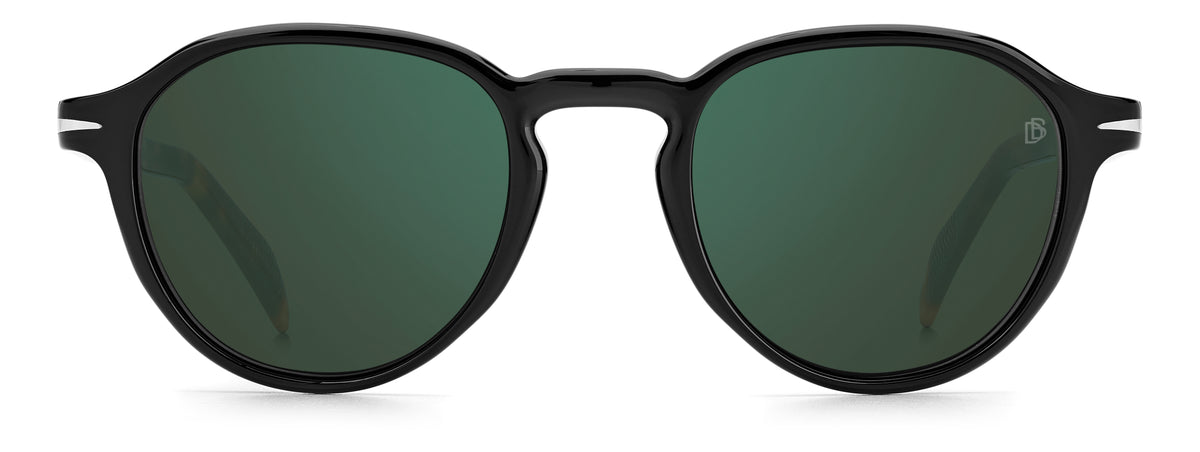 David Beckham DB 7078/S WR7 MT 50 Black Havana / Green Mirror Lenses
