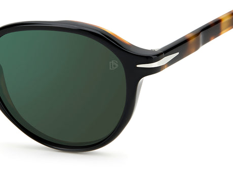 David Beckham DB 7078/S WR7 MT 50 Black Havana / Green Mirror Lenses