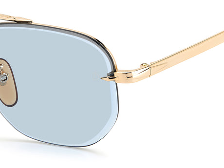 David Beckham DB 1078/S Gold Beige Horn/ Blue Lens