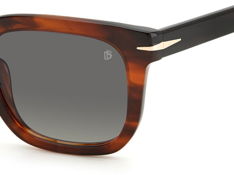 David Beckham DB 7076/S Brown Horn/ Grey Lens