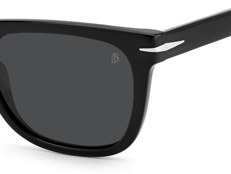 David Beckham DB 7077/S Black Silver/ Grey Lens