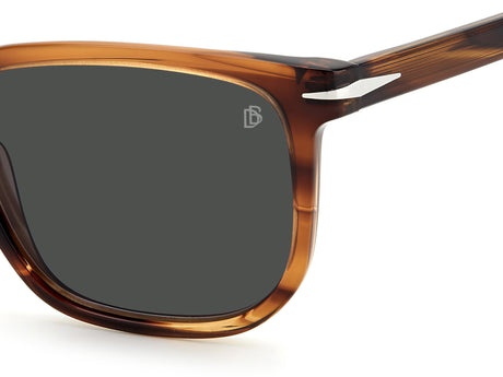David Beckham DB 1076/S Striped Brown/ Grey Lens