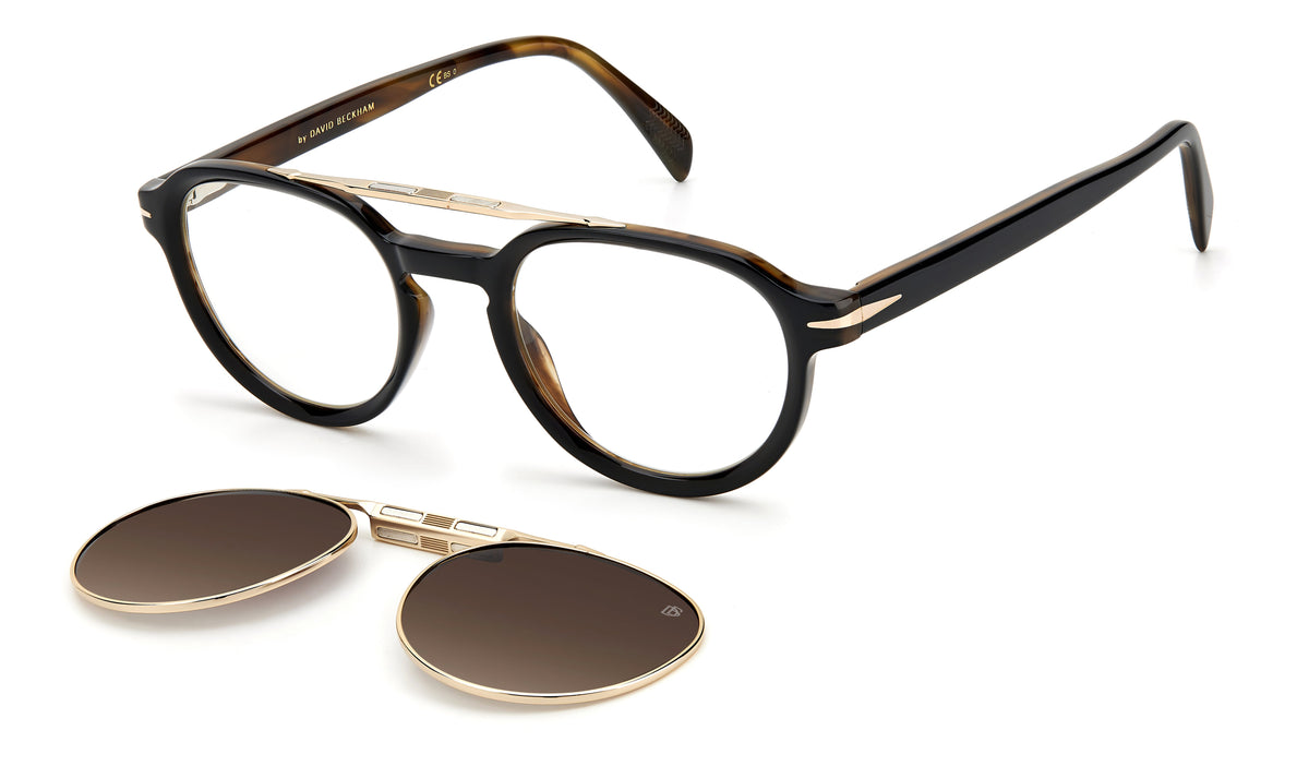 David Beckham DB 1075/CS Black Striped Brown/ Brown Lens Polarised