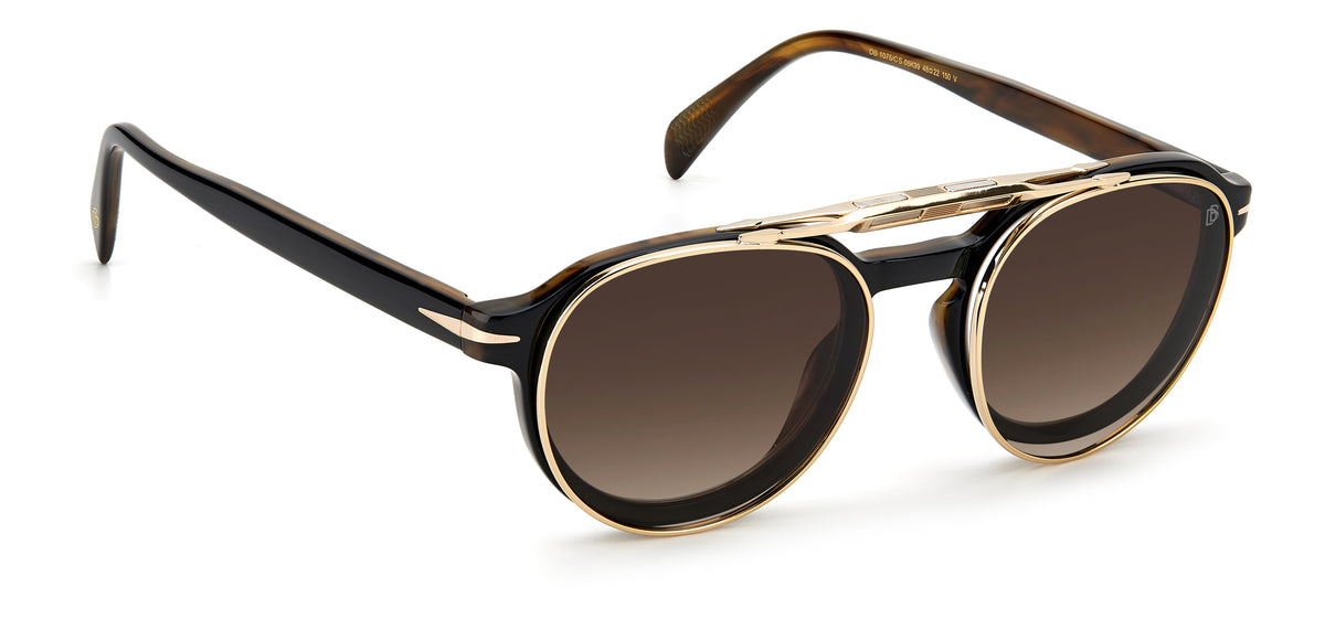 David Beckham DB 1075/CS Black Striped Brown/ Brown Lens Polarised