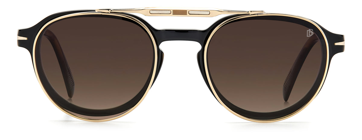 David Beckham DB 1075/CS Black Striped Brown/ Brown Lens Polarised