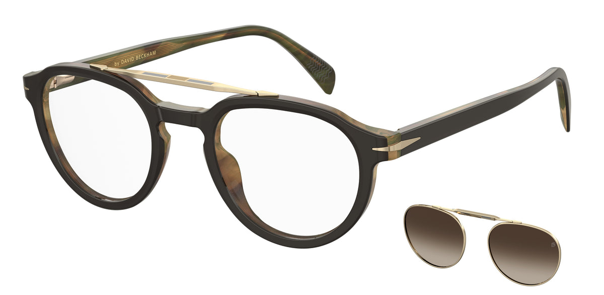 David Beckham DB 1075/CS Black Striped Brown/ Brown Lens Polarised