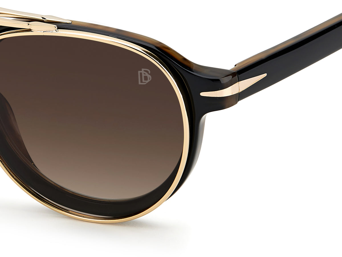 David Beckham DB 1075/CS Black Striped Brown/ Brown Lens Polarised