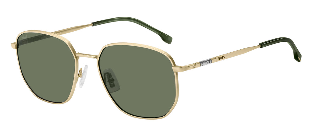 BOSS 1413/S AOZ QT 56 Matte Gold 
Green Lenses