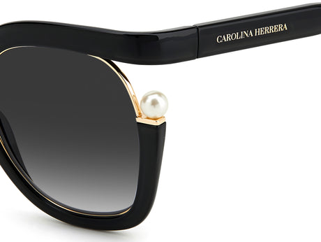 Carolina Herrera CH 0003/S Black/ Dark Grey Shaded Lens