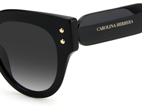 Carolina Herrera CH 0008/S Black/ Dark Grey Shaded Lens 52 / Plastic / Acetate