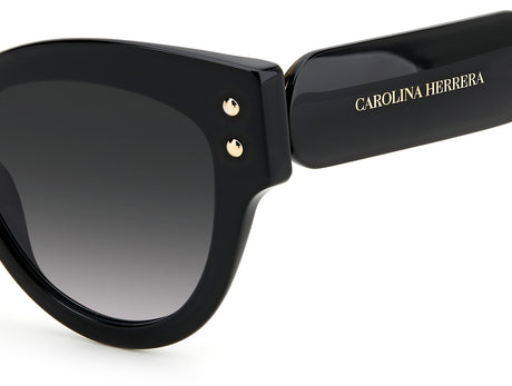 Carolina Herrera CH 0009/S Black/ Dark Grey Shaded Lens
