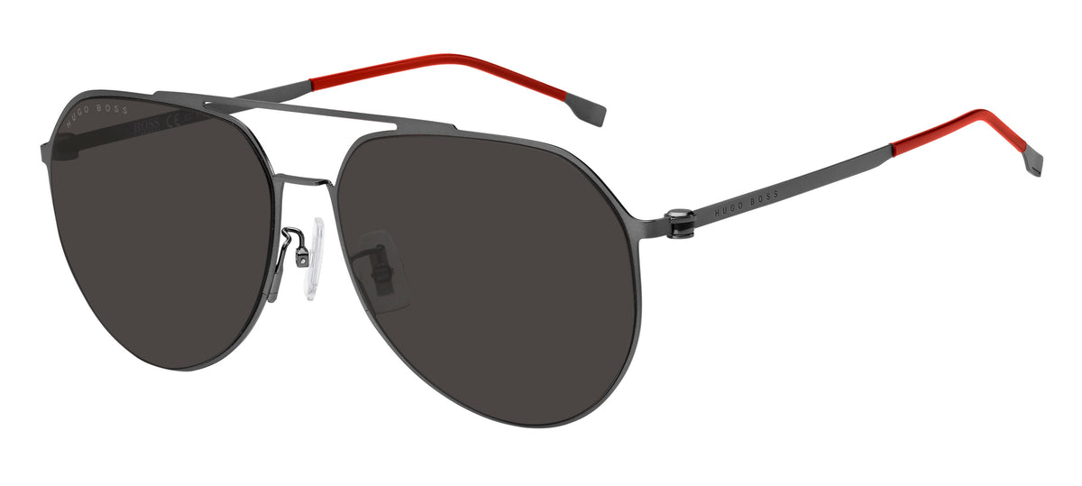 BOSS 1404/F/SK R80 IR 61 Matte Dark Ruthenium 
Grey Lenses