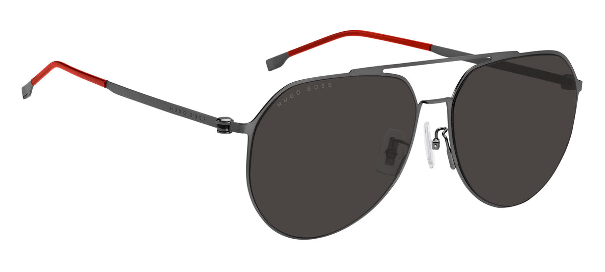 BOSS 1404/F/SK R80 IR 61 Matte Dark Ruthenium 
Grey Lenses