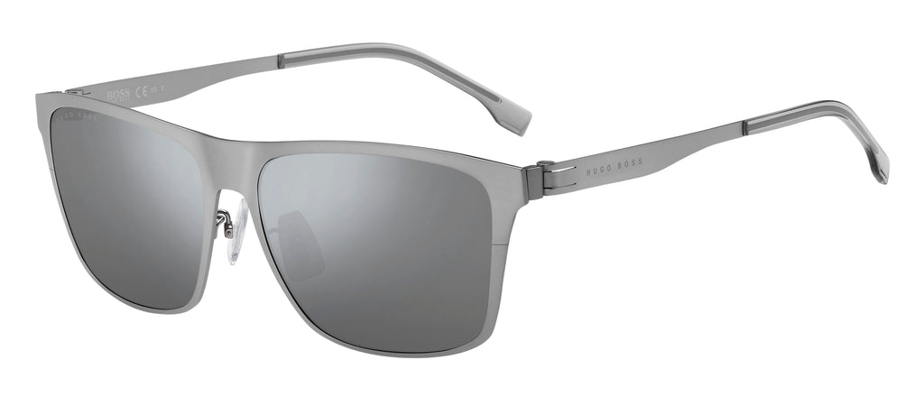 BOSS 1410/F/S R81 T4 60 Matte Ruthenium 
Silver Mirror Lenses