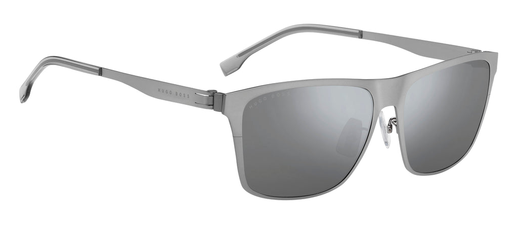 BOSS 1410/F/S R81 T4 60 Matte Ruthenium 
Silver Mirror Lenses