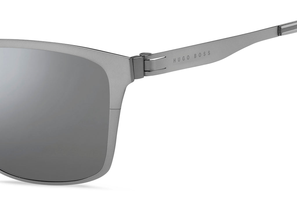 BOSS 1410/F/S R81 T4 60 Matte Ruthenium 
Silver Mirror Lenses