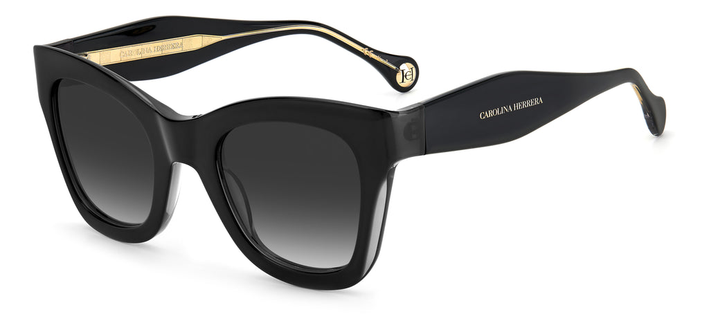 Carolina Herrera CH 0015/S Black Grey/ Dark Grey Shaded Lens 50 / Plastic / Acetate