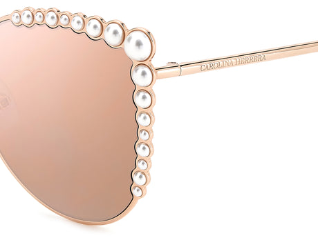 Carolina Herrera HER 0076/S Gold Copper/ Pink Flash Silver Lens