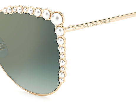 Carolina Herrera HER 0076/S Gold/ Green Shaded Flash Gun Metal Lens