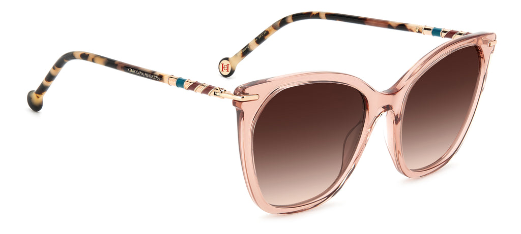 Carolina Herrera HER 0091/S Peach Havana/ Brown Shaded Lens 56 / Plastic / Acetate