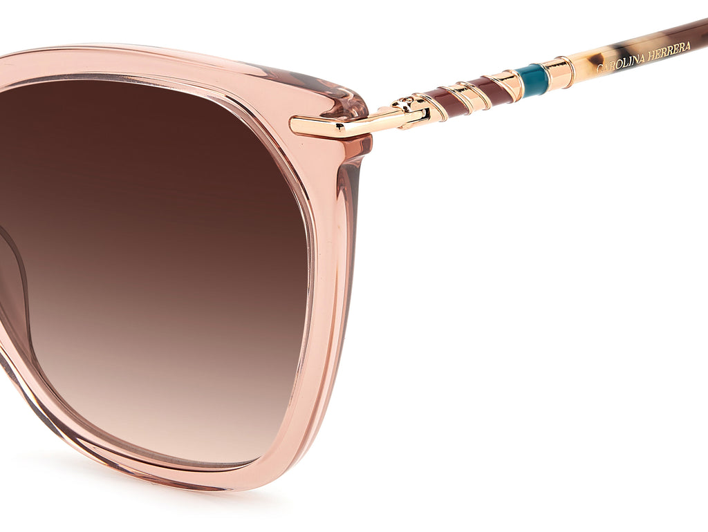 Carolina Herrera HER 0091/S Peach Havana/ Brown Shaded Lens 56 / Plastic / Acetate