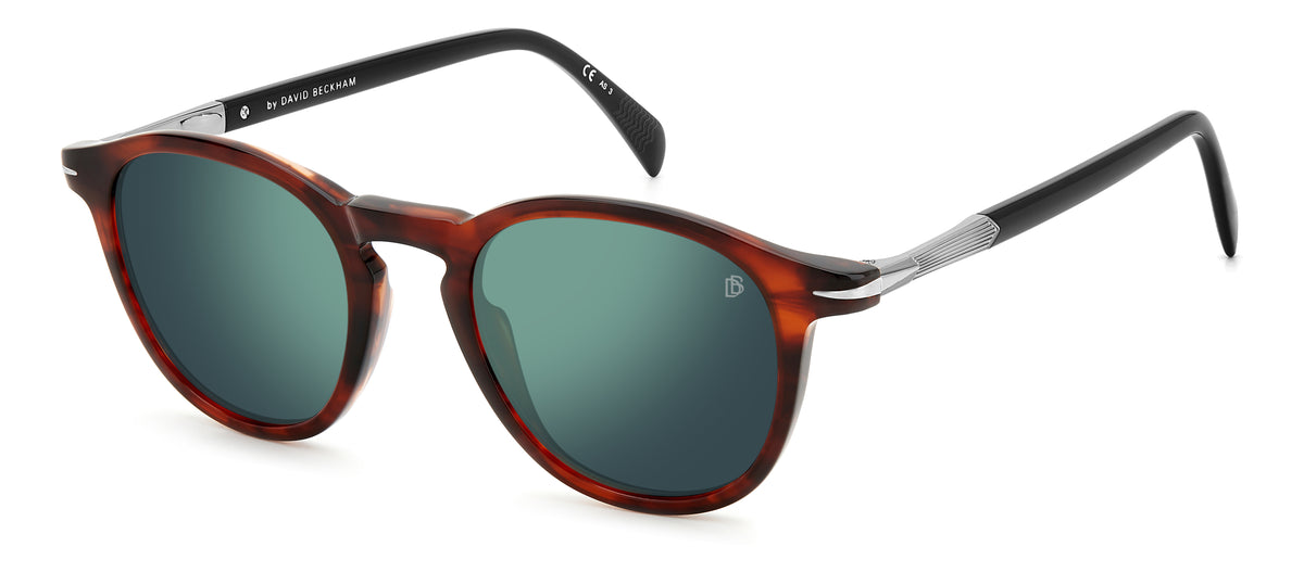 David Beckham DB 1114/S Brown Horn/ Green Lens