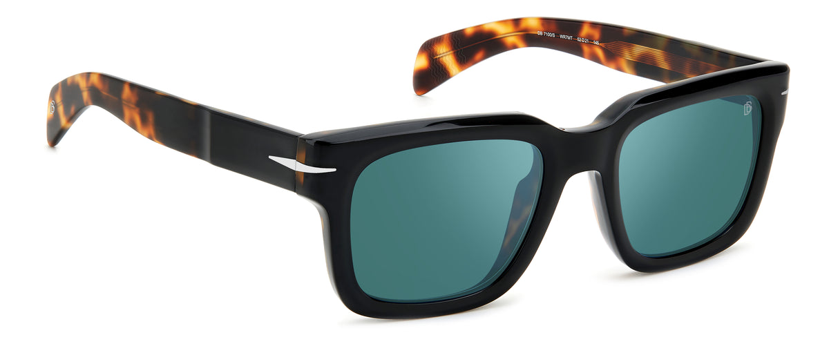 David Beckham DB 7100/S Black Havana/ Green Lens
