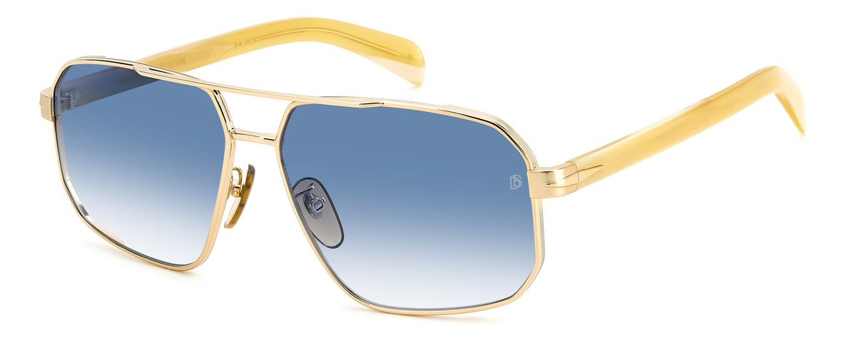 David Beckham DB 7102/S Striped Beige Gold/ Blue Lens